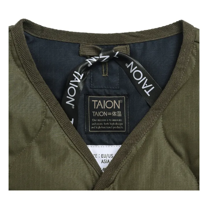 Taion Veste Zippée Sans Manches Matelassée Military | Vert olive