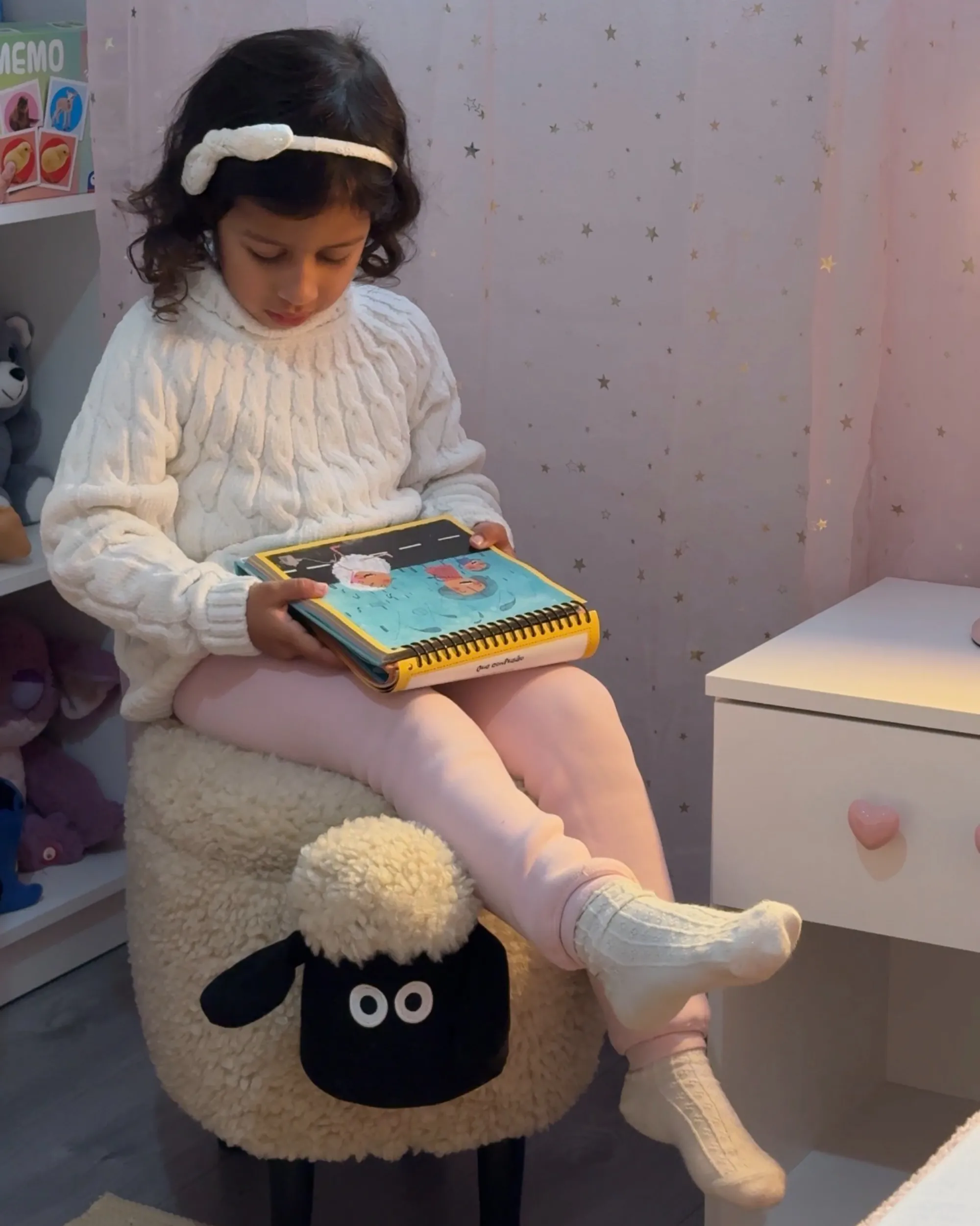 Dierenpoef met opbergruimte SHEEP Stof Lichtbeige Schaap