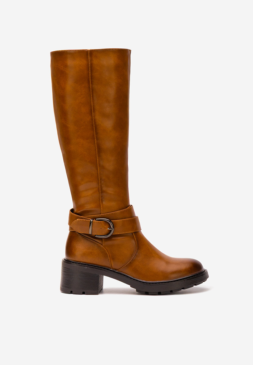 Bottes à talon carré chameau Esteria