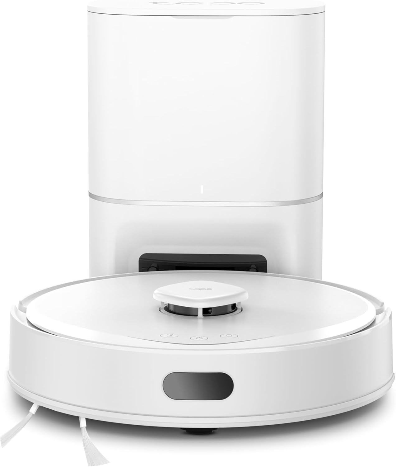 Tapo RV30 Max Plus Saugroboter mit Wischfunktion und automatischer Absaugstation, 5300Pa Ultra Starke Saugkraft, LiDAR+IMU Dual-Navigation, Alexa & Google Assistant Sprachsteuerung, Weiß