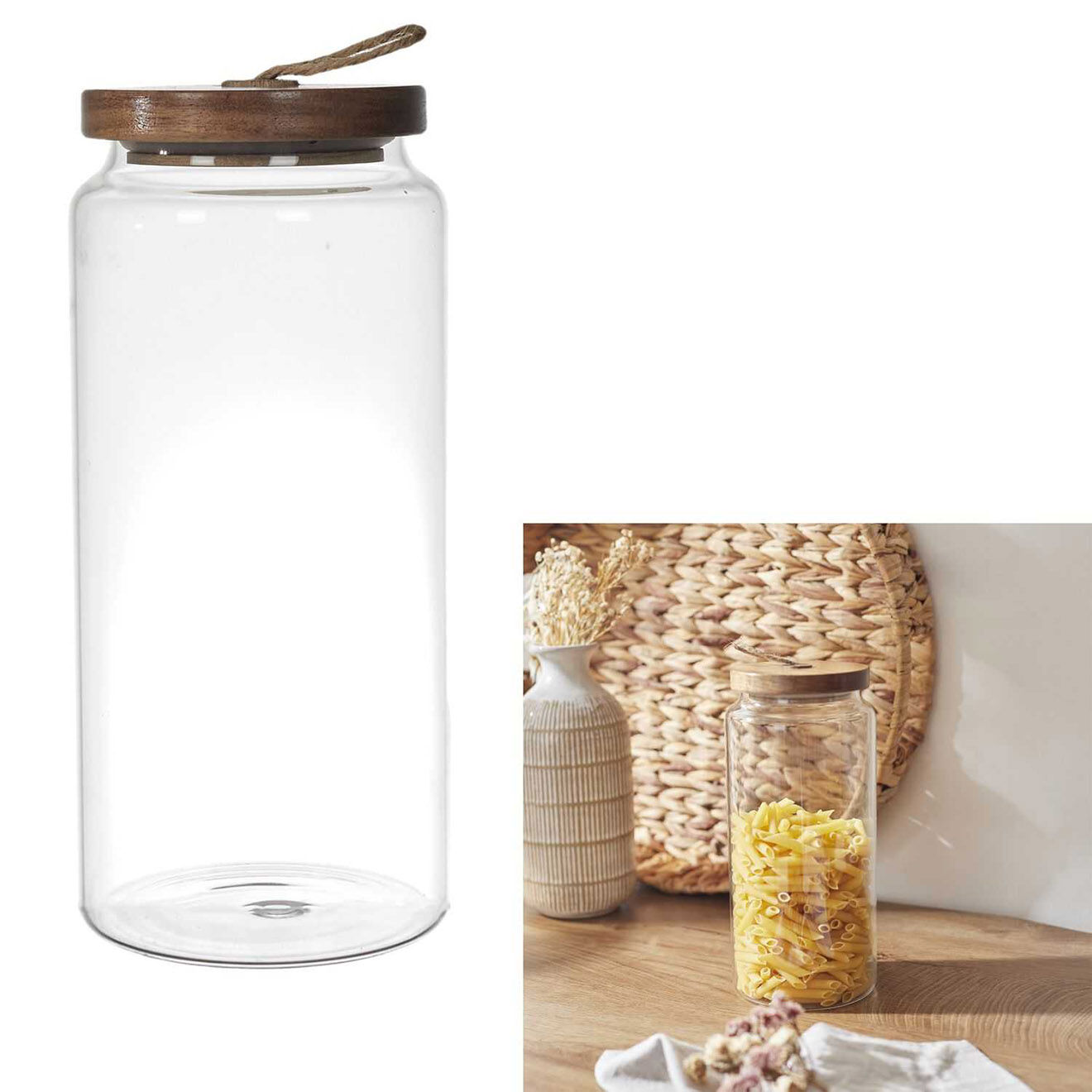 Home Deco Factory Bocal Acacia transparent - 10x22x10 cm