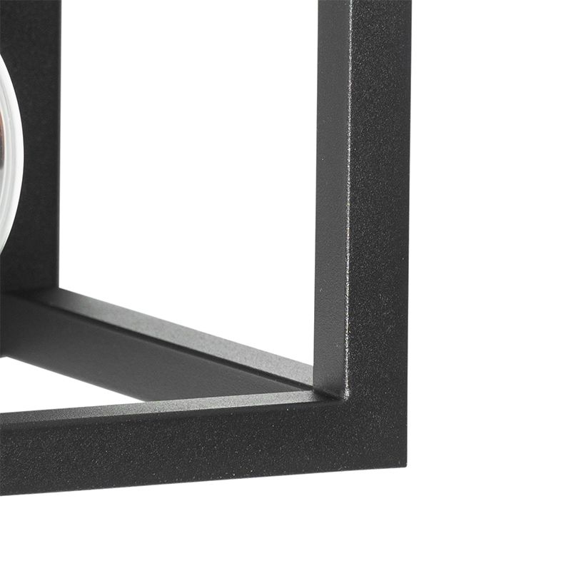 Industriële wandlamp zwart met rek - Cage Rack