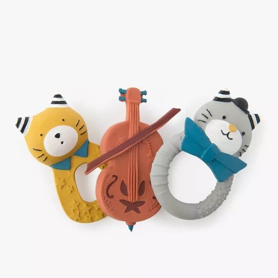 Les Moustaches Anneau de dentition   Fernand le chat        de               Moulin Roty