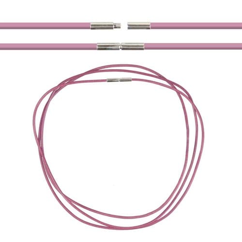 Cordon cuir 50 cm rose