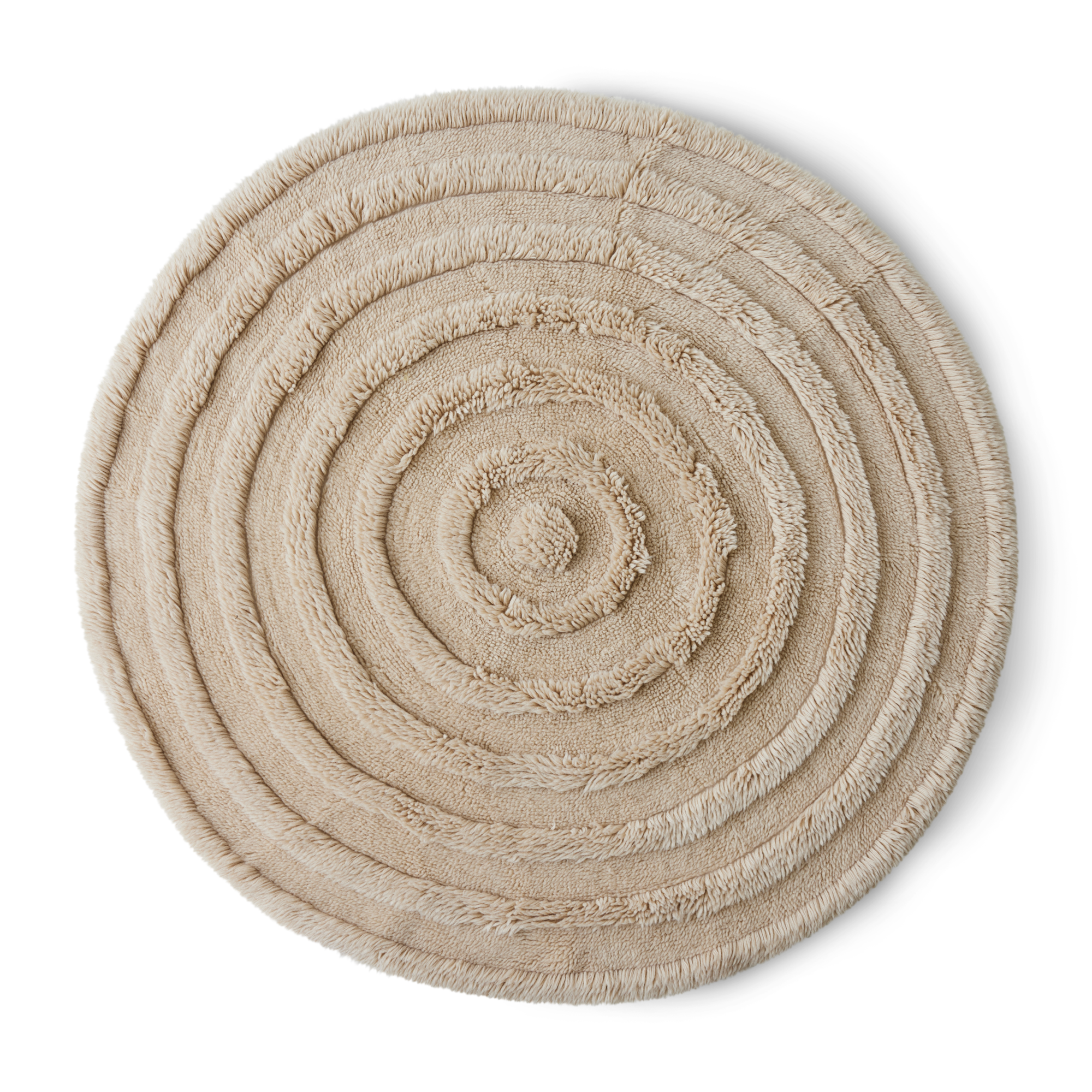 Vloerkleed Round Woolen Ø150 cm cream