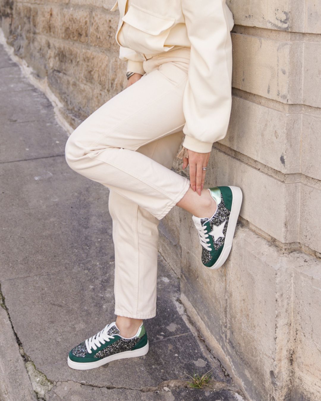 Basket femme verte à lacets - Castille
