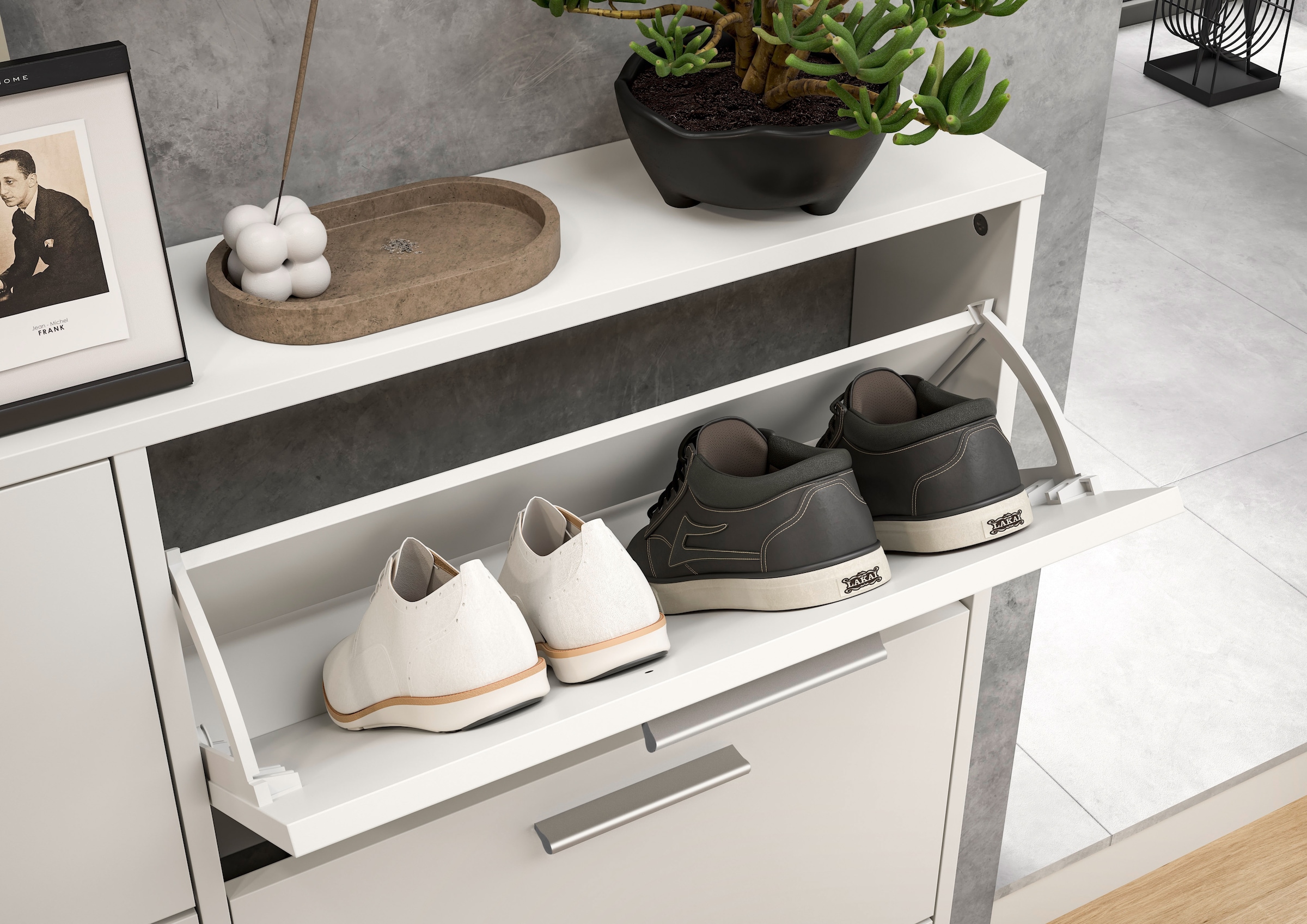 HBZ Schuhkipper »Sam Schuhkipper, Schuhschrank BxHxT 59x136x17 cm« 1 Stk. tlg. mit 4 Klappen