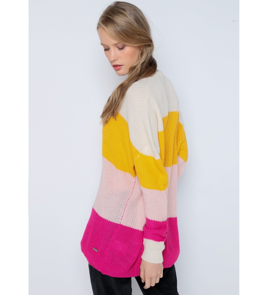 Suéter Lois de malha listrada jacquard multicolorida