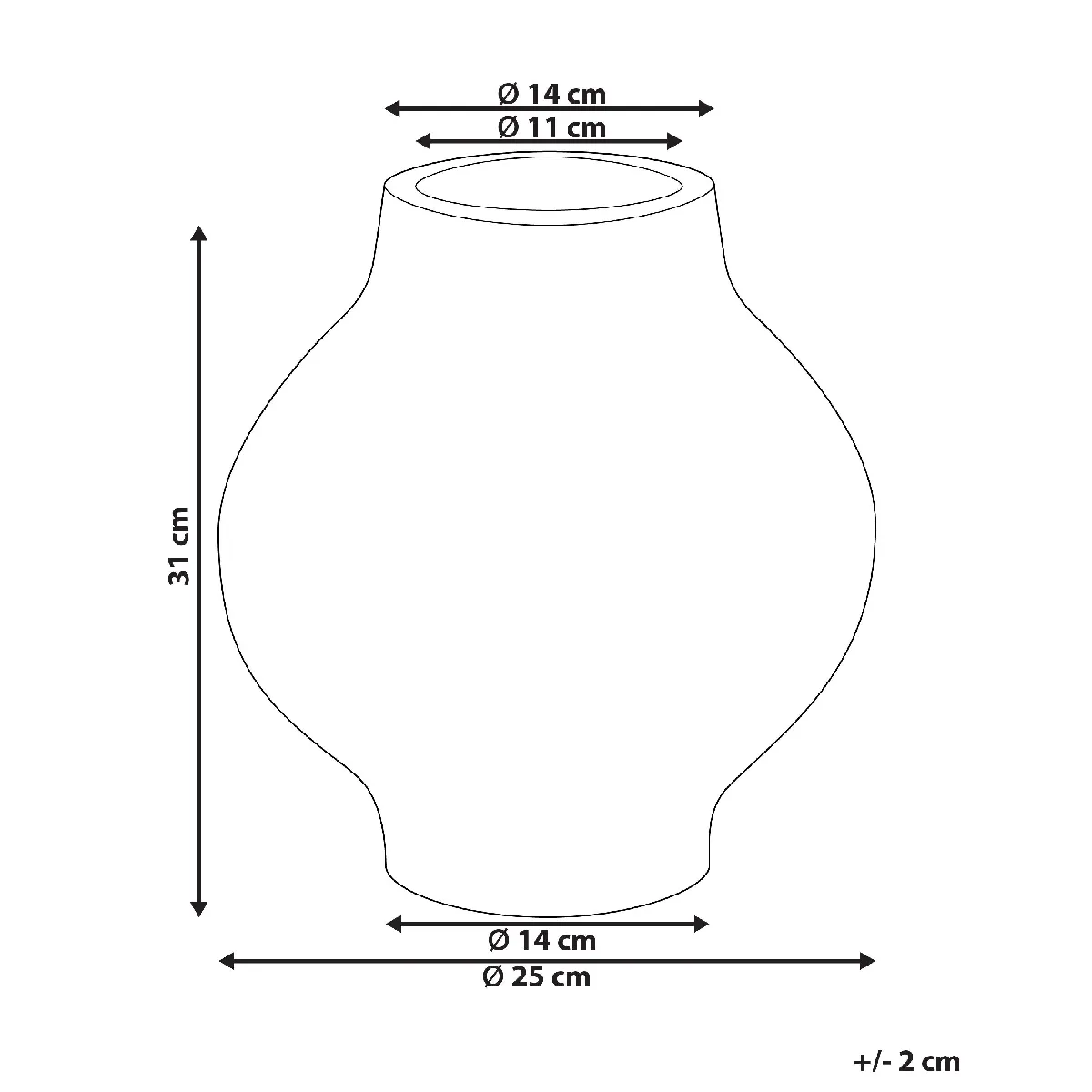 Beliani Vase Magan Céramique - Taupe