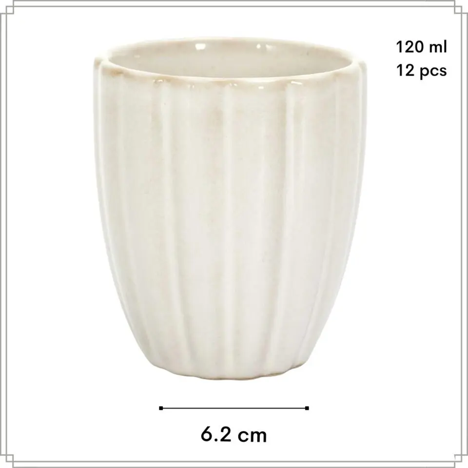OTIX Koffiekopjes Zonder Oor Set van 12 Koffietassen Theemok 120ml