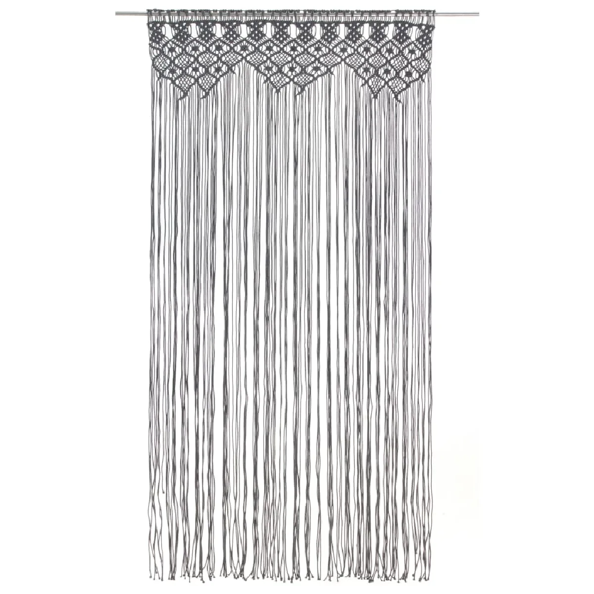 vidaXL Rideau en macramé - Anthracite
