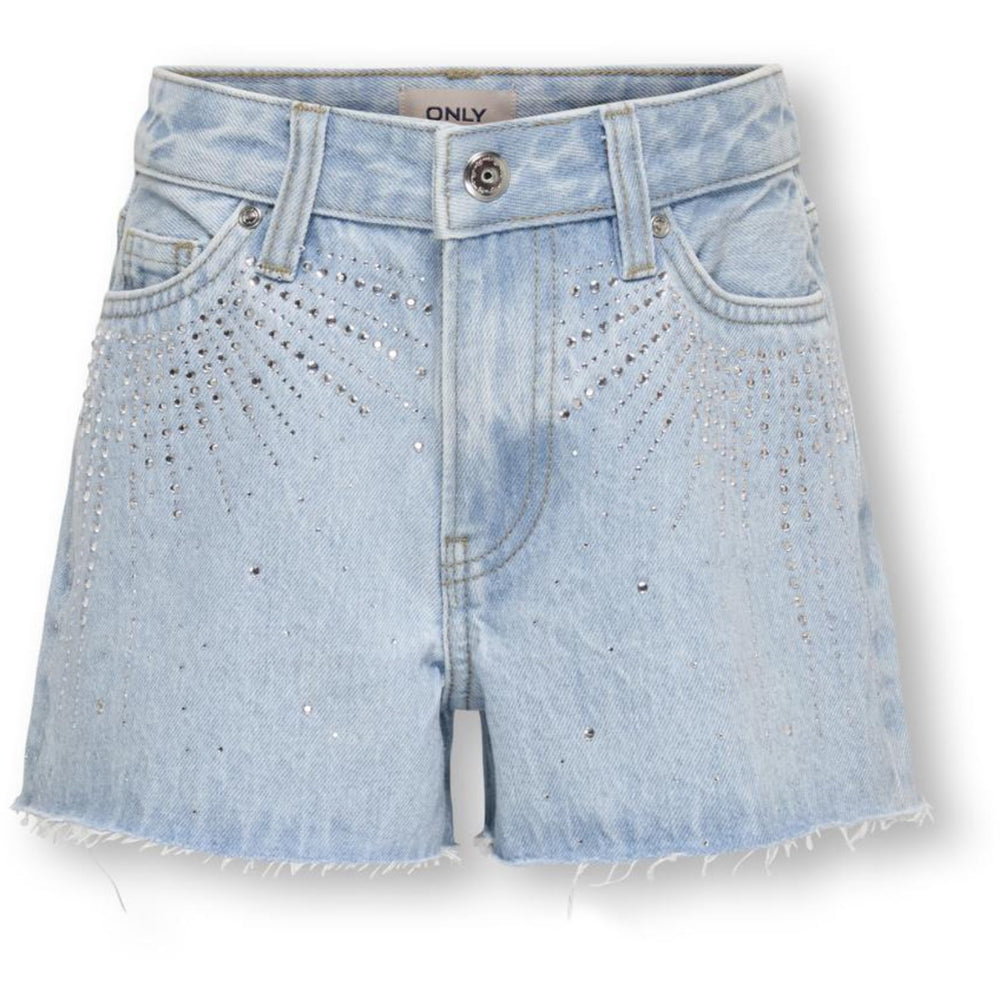 Køb kids ONLY Light Blue Denim Rhinestones Koggabi Hw Rw Rs Shorts Azg822 Dnm