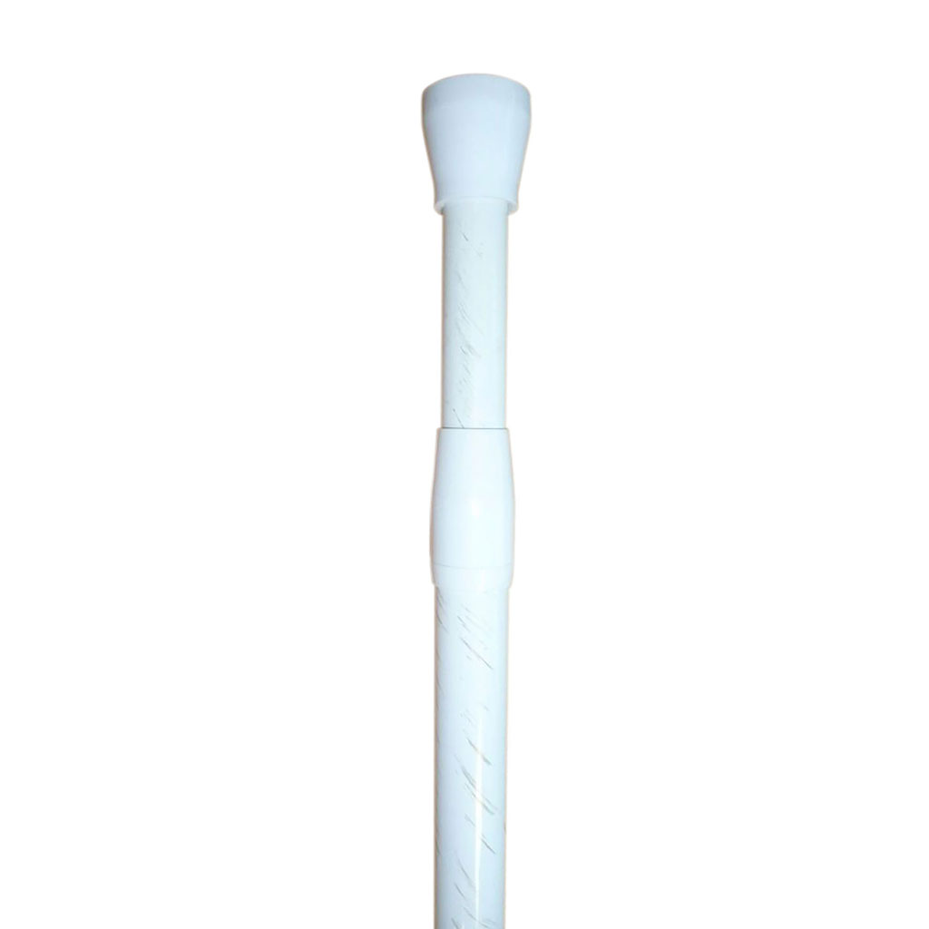 Tringle extensible entre-murs en alu, acier et plastique blanche et or 110-200cm