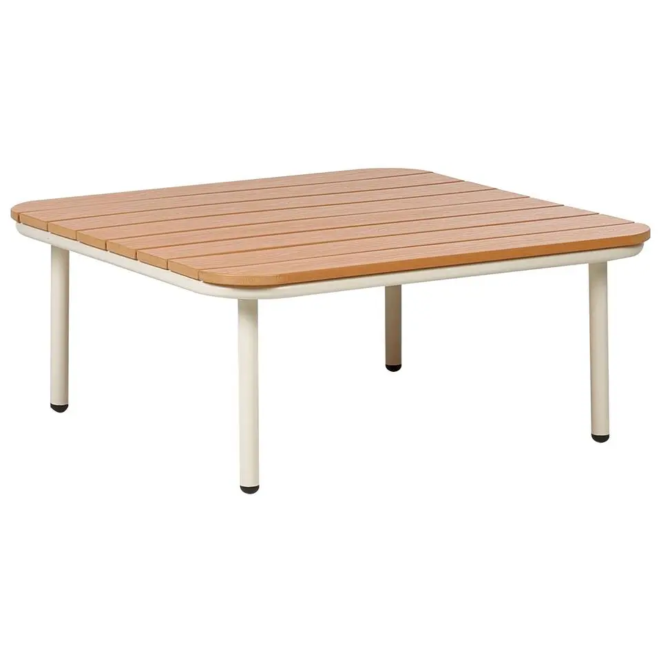 SENISE - Tuinsalontafel - Lichthout - 74 x 74 cm - Kunsthout