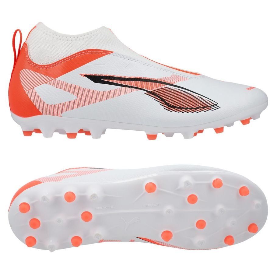 PUMA Ultra 5 Match   Laceless MG Unlimited - Blanc/Noir/Glowing Red Enfant
