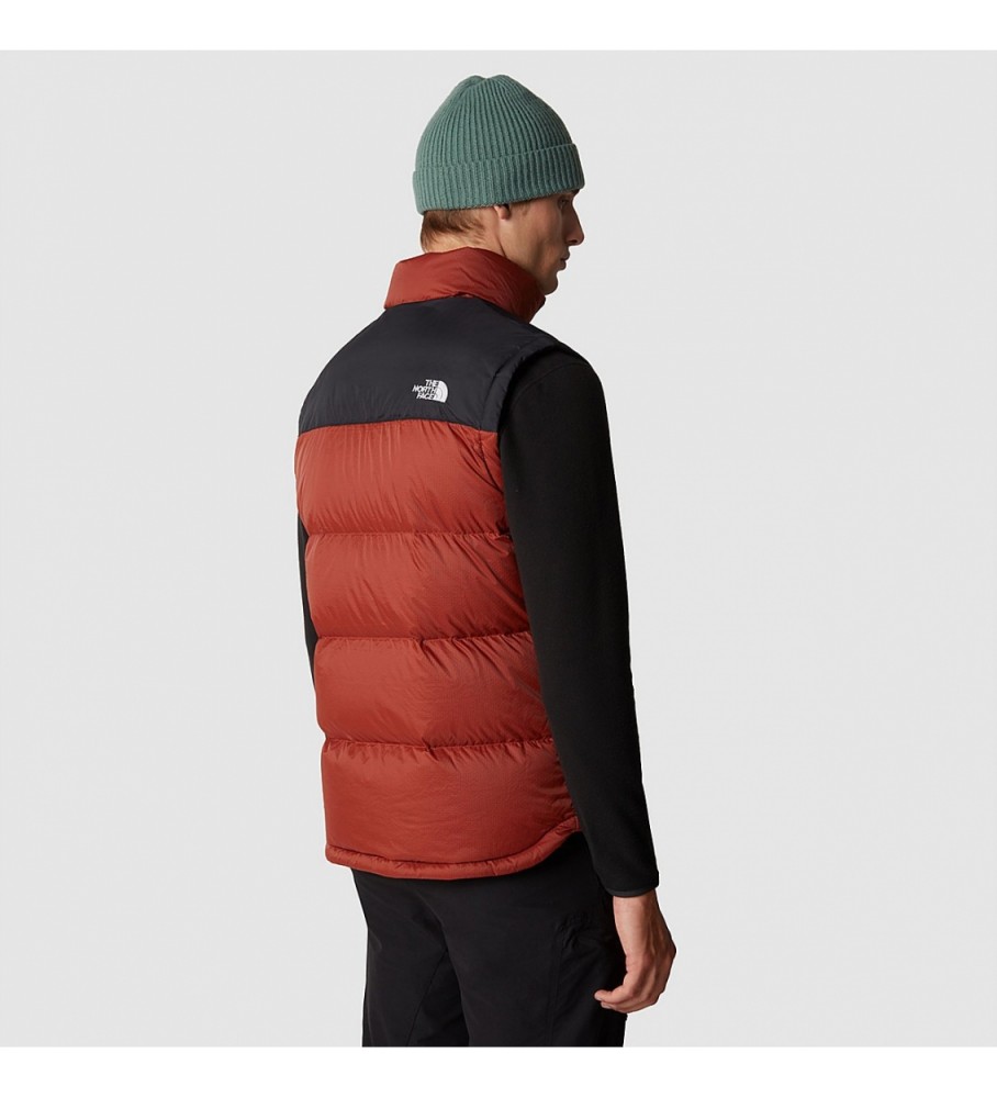 Colete de plumas The North Face Diablo, vermelho e preto.