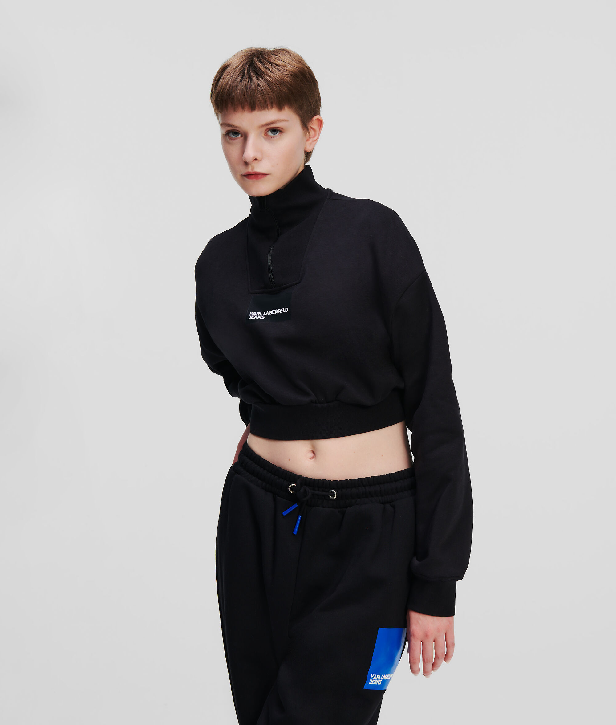 SWEAT-SHIRT CROPPED DEMI-ZIPPÉ KLJ