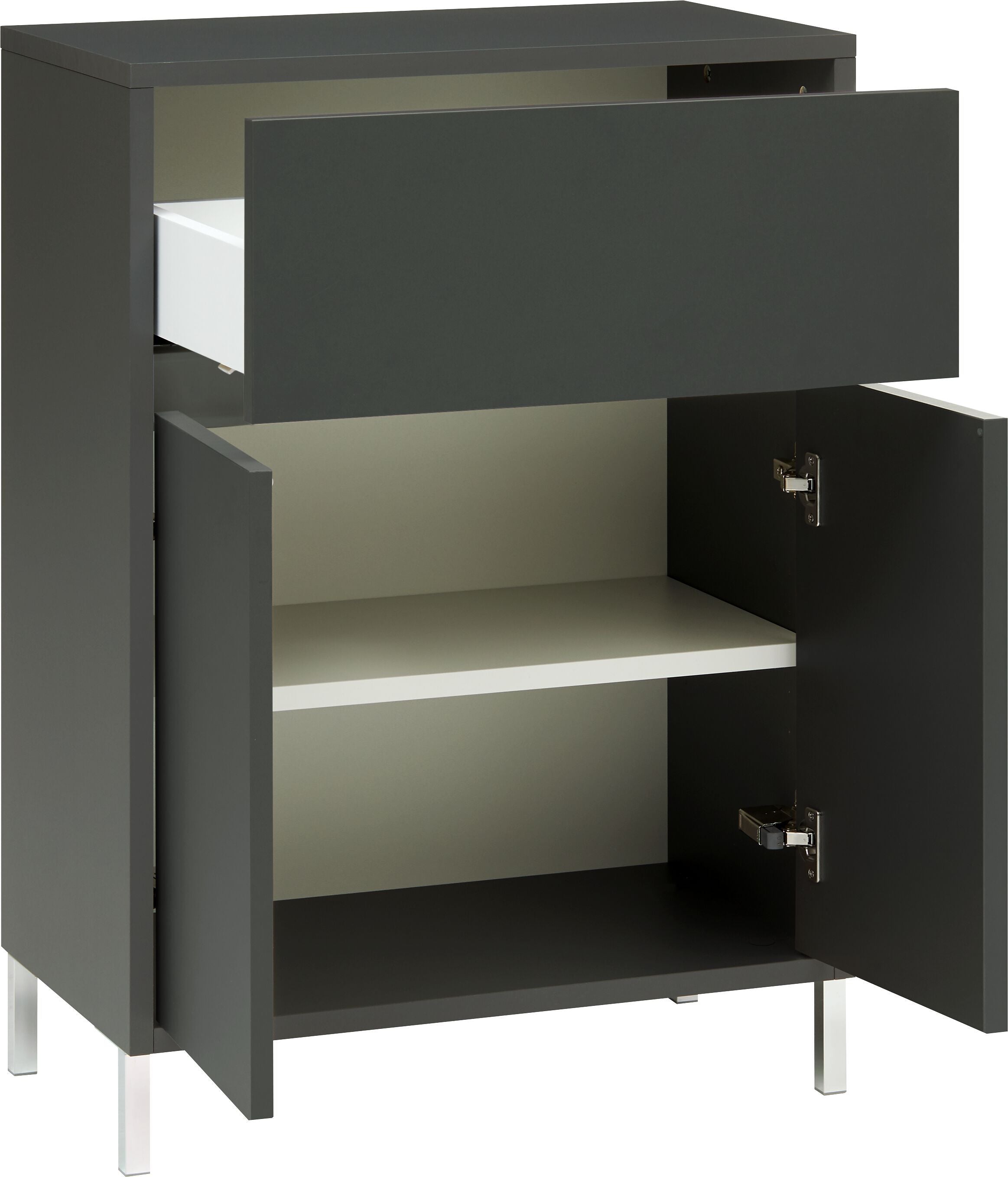SIERRA Beistellmöbel - Anthrazit / B: 60.0 cm x T: 35.0 cm x H: 84.3 cm