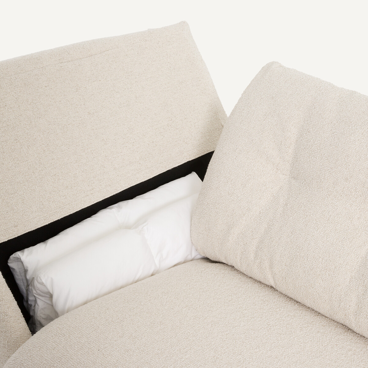 AM.PM<br>Sofá-cama de 3 lugares em tecido bouclé Edgar