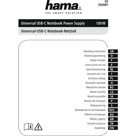 HAMA Notebook Strømforsyning USB-C