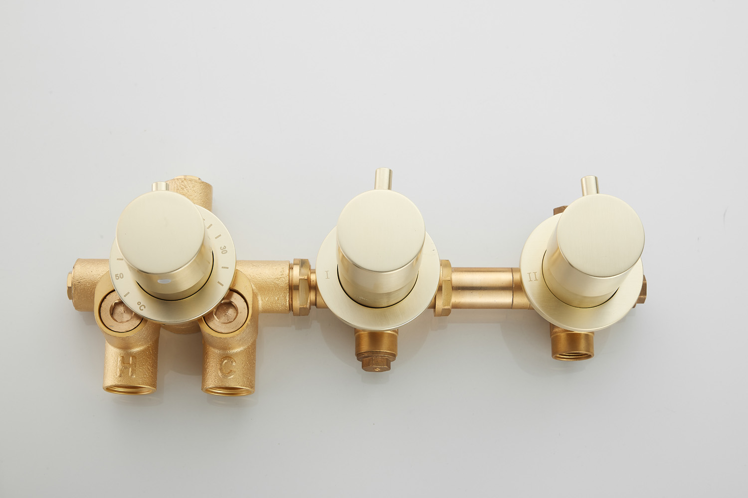 Saniclear Plus thermostaatkraan afbouwdeel geborsteld messing mat goud - nieuw