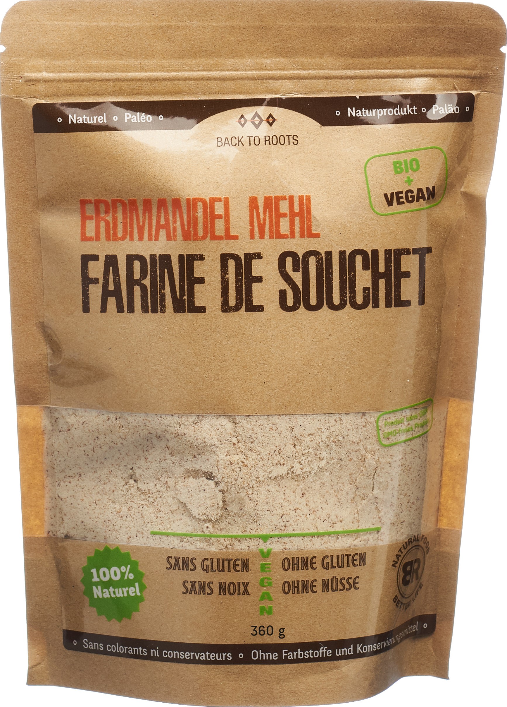BACK TO ROOTS Erdmandeln Mehl<br>360 g, Beutel, Bio