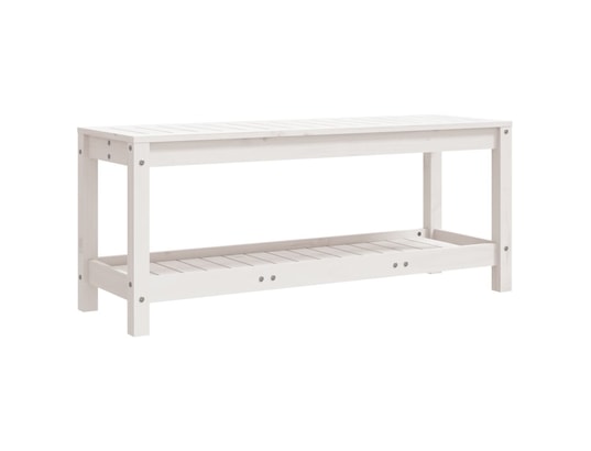 VIDAXL - Banc de jardin blanc 108x35x45 cm bois massif de pin
