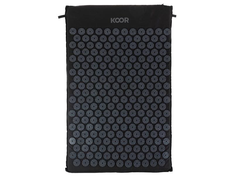 KOOR Akupressurmatte mit Kissen Schwarz Akupressur-Set aus Stachelmatte und Kissen