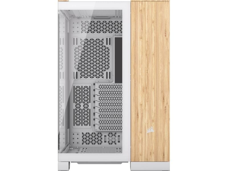 Corsair PC-Gehäuse 6500X Weiss/Bambus Mid-Tower PC-Case mit Zwei-Kammer-Design und herausragendem Luftstrom