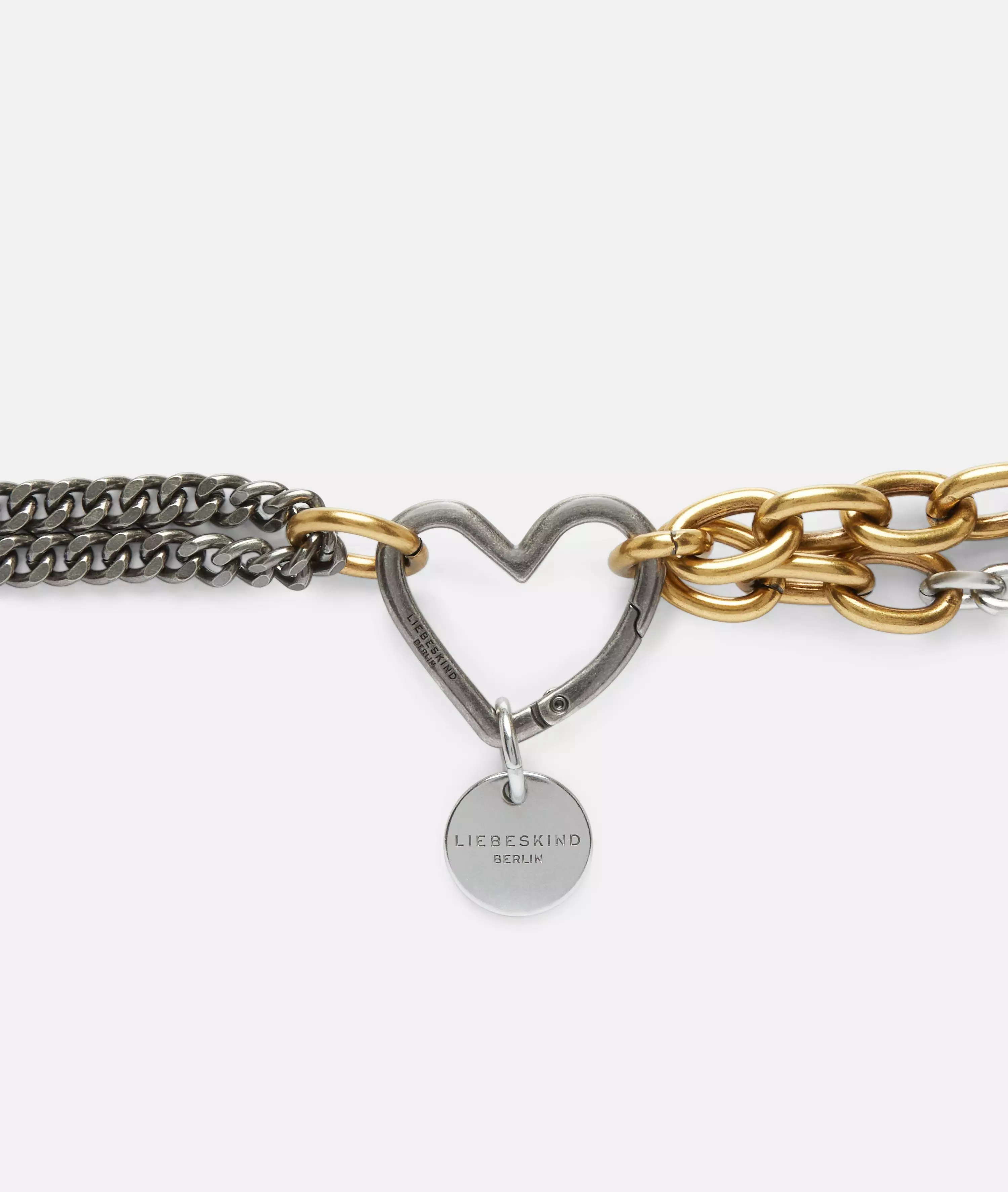 Fancy chain Two-tone bag chain with heart carabiner