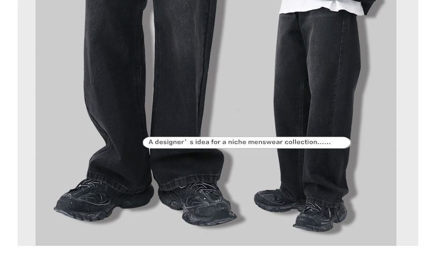 FAERIS - Mid Rise Washed Wide Leg Jeans