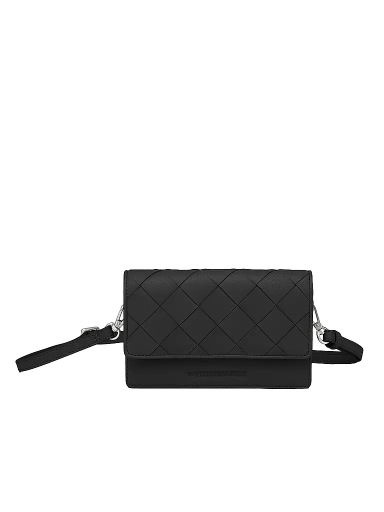 LES VISIONNAIRES Ledertasche - Mini Bag BRIT WEAVE schwarz