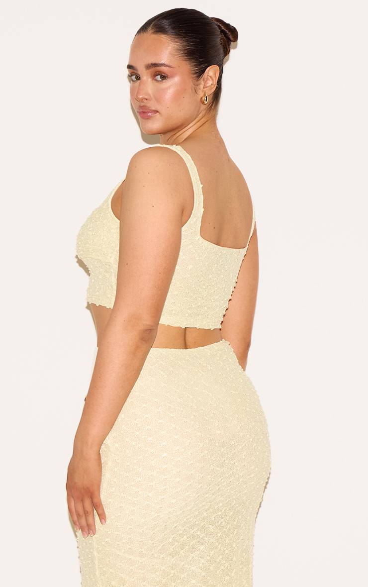 Citron Haut Court Caraco Texturé Avec Anneau Doré Martelé Ensemble Coordonné Shape