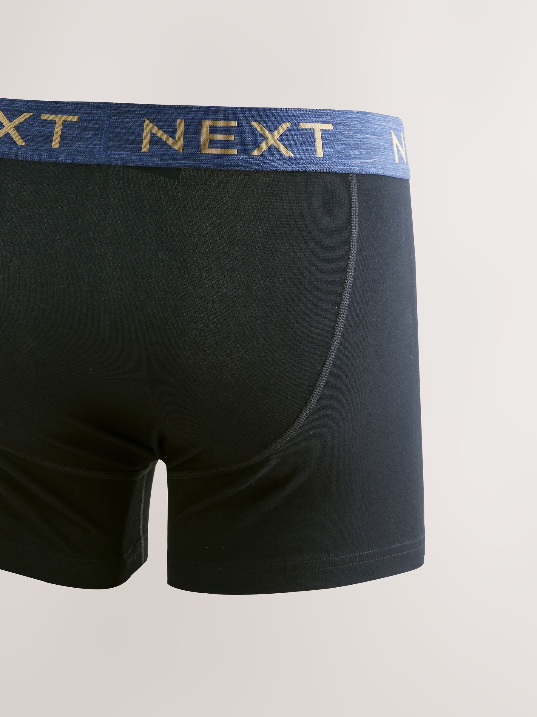 Zwart met luxe gemêleerde tailleband - Standaard - 10 Boxershorts zonder plooi