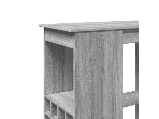 Table de bar avec étagères sonoma gris bois d'ingénierie