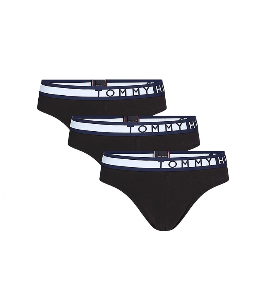 Conjunto de 3 cuecas pretas Tommy Hilfiger
