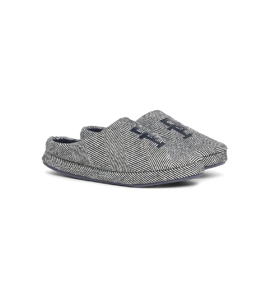 Chinelo Tommy Hilfiger espinha de peixe cinza