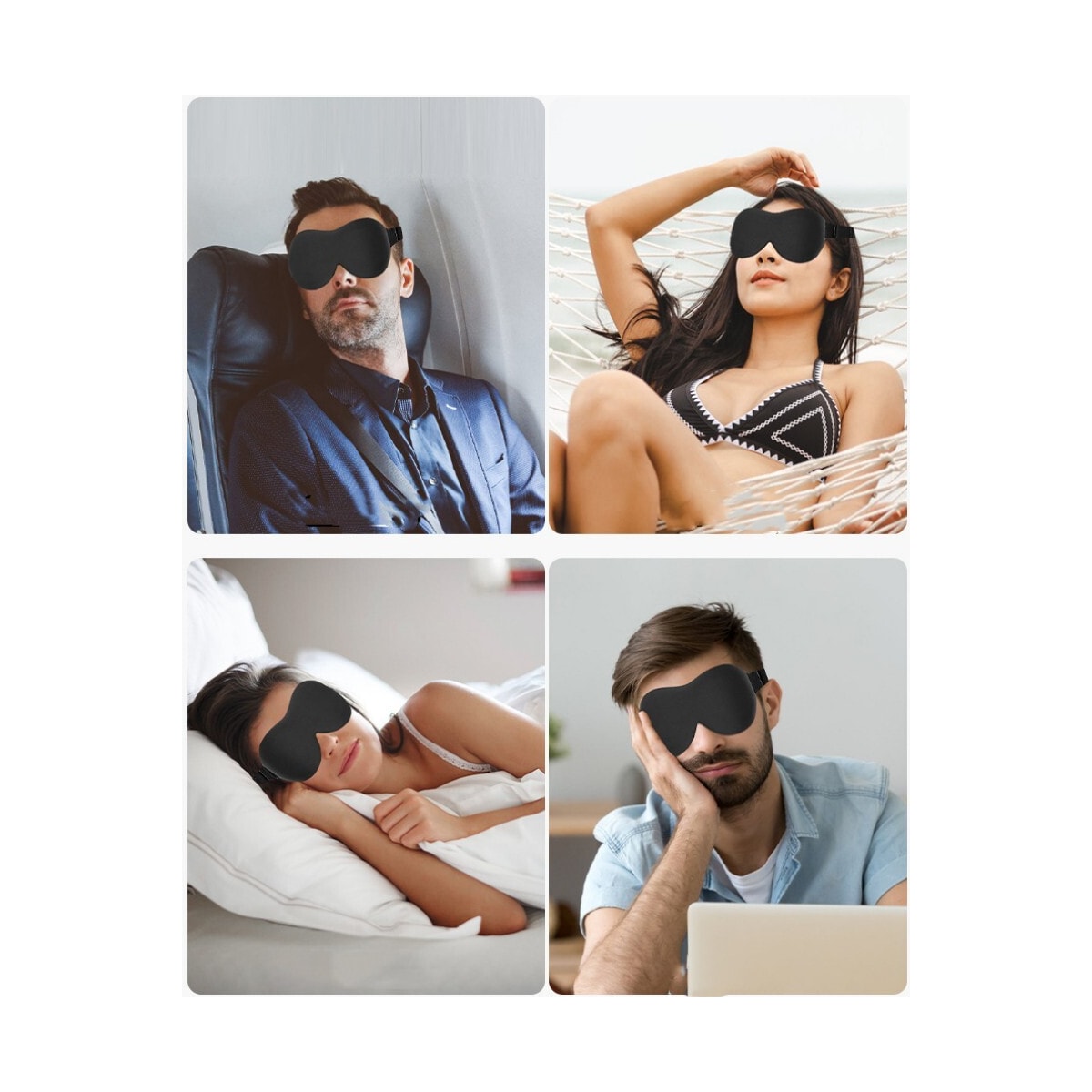 3D sovemaske Sort