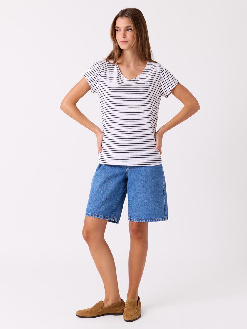 Agnais stripet t-skjorte Sky Captain