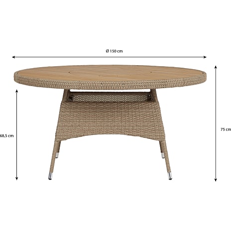 Serena havebord - natur/teak look