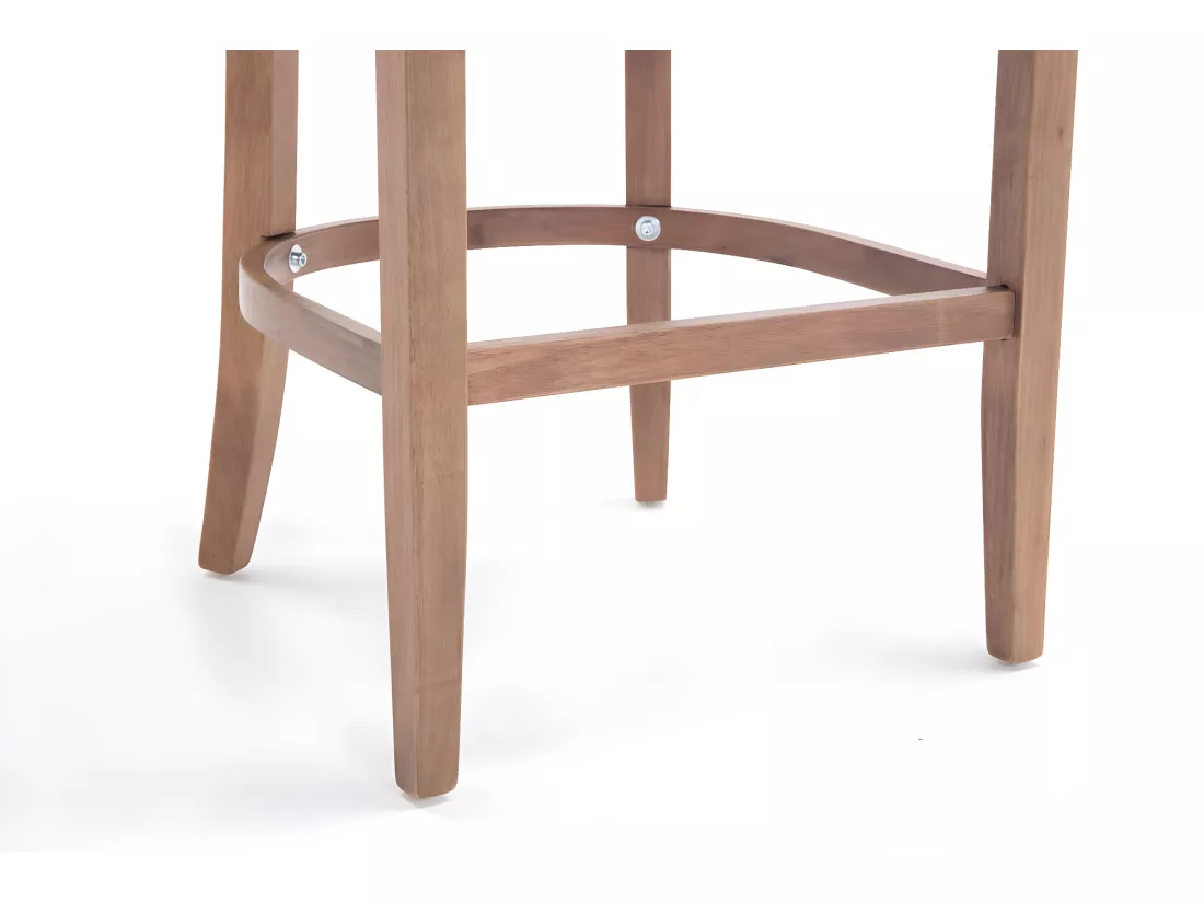 Tabouret de bar - Véritable cuir & Bois - Noir - Lakewood