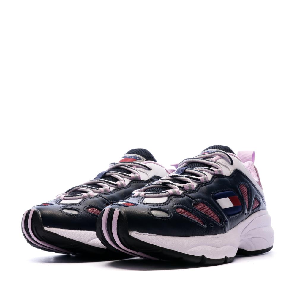 Tommy Hilfiger Baskets Marine/Rose Femme Tommy Jeans Heritage