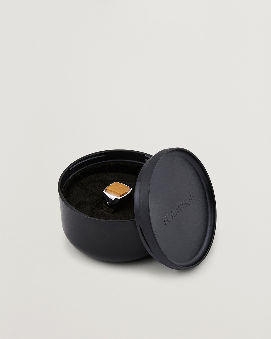 Tom Wood Cushion Tiger Eye Ring Silver