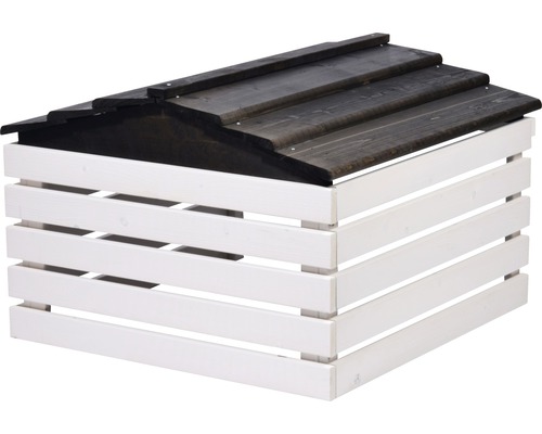 Robotmaaiergarage met bord 78,5 x 74 x 52,5 cm wit