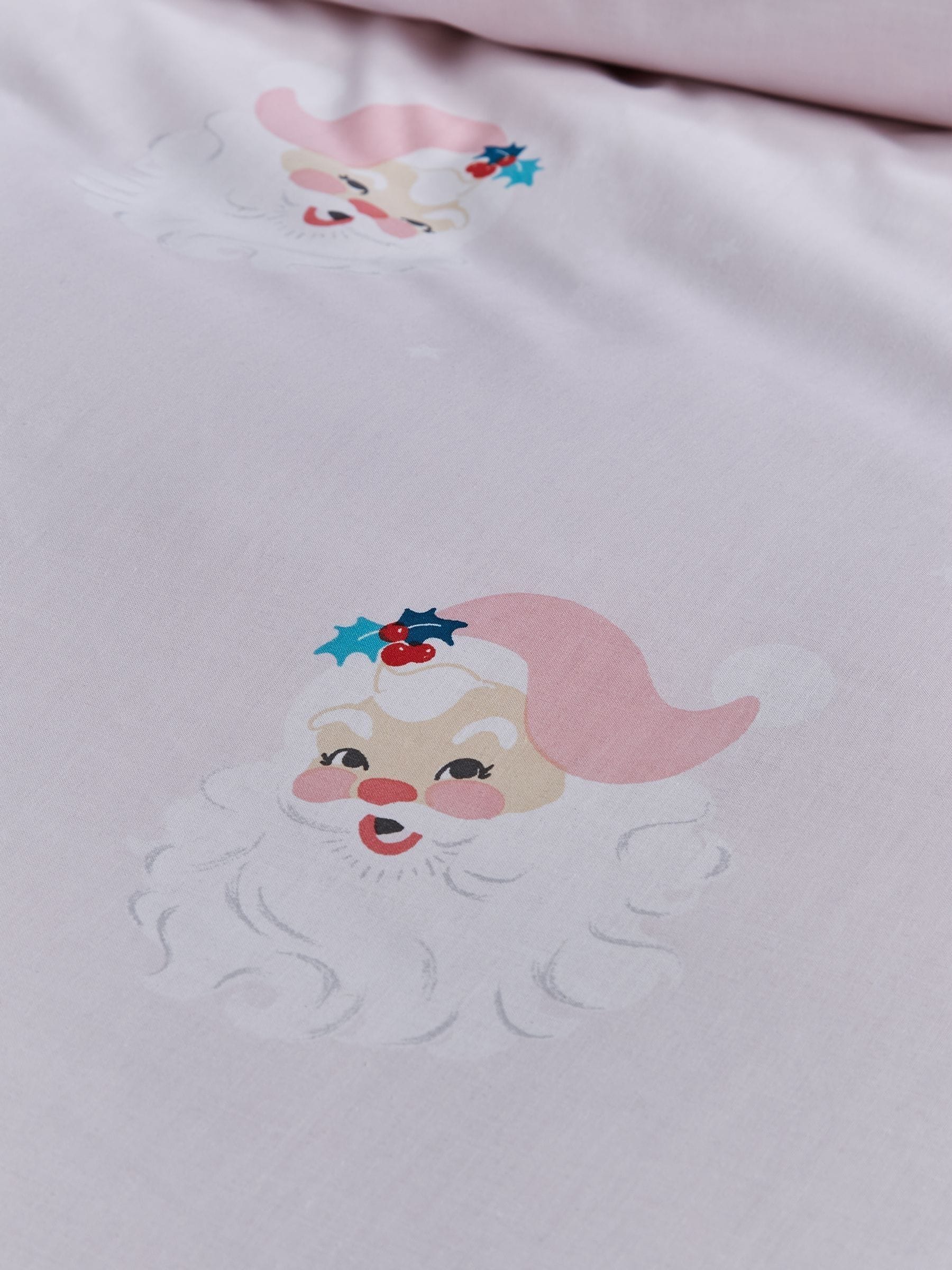 Catherine Lansfield Vintage Kerstman omkeerbaar dekbedovertrekset