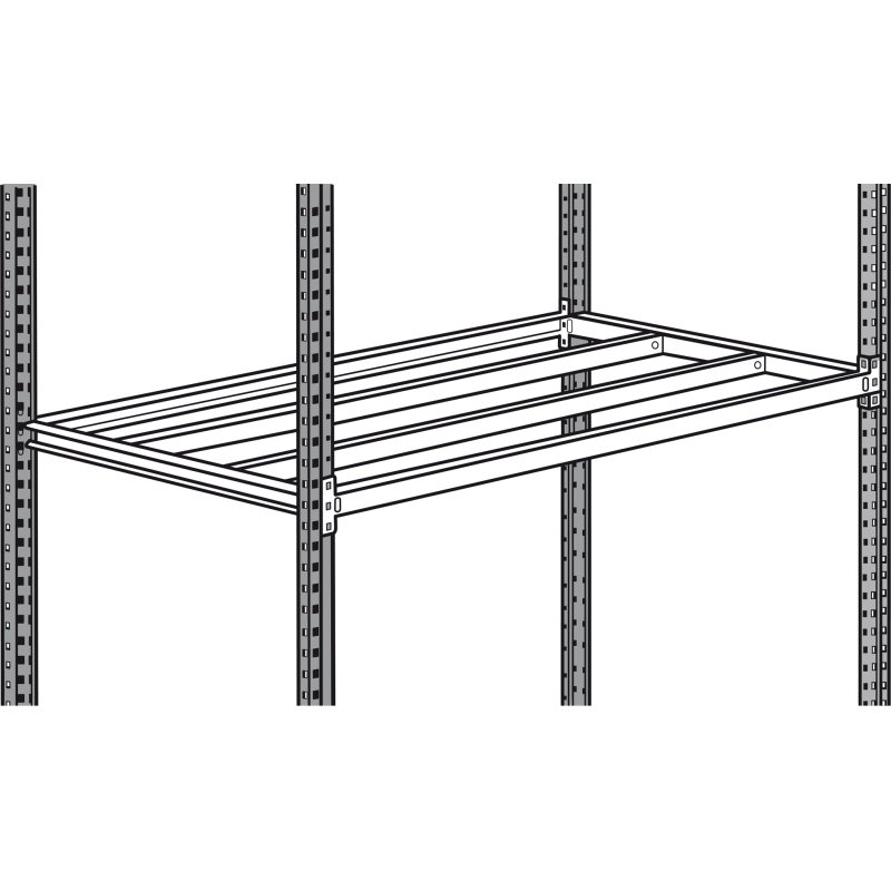 Lot 2 tablettes tubulaires métal pour rayonnage Industri'Pro