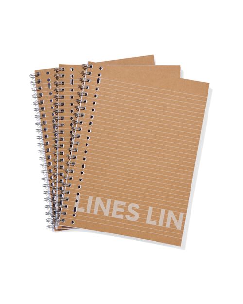 cahiers kraft A4 lignés - lot de 3