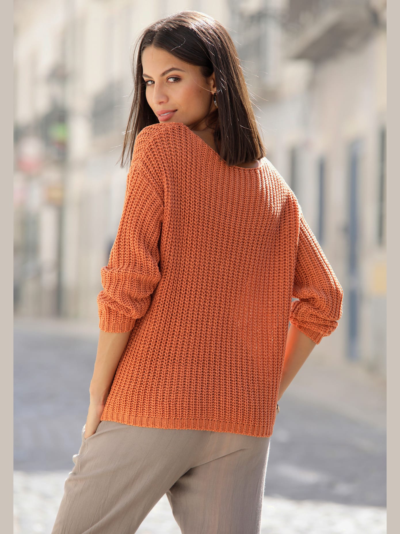 Pull col rond pull large avec encolure en u