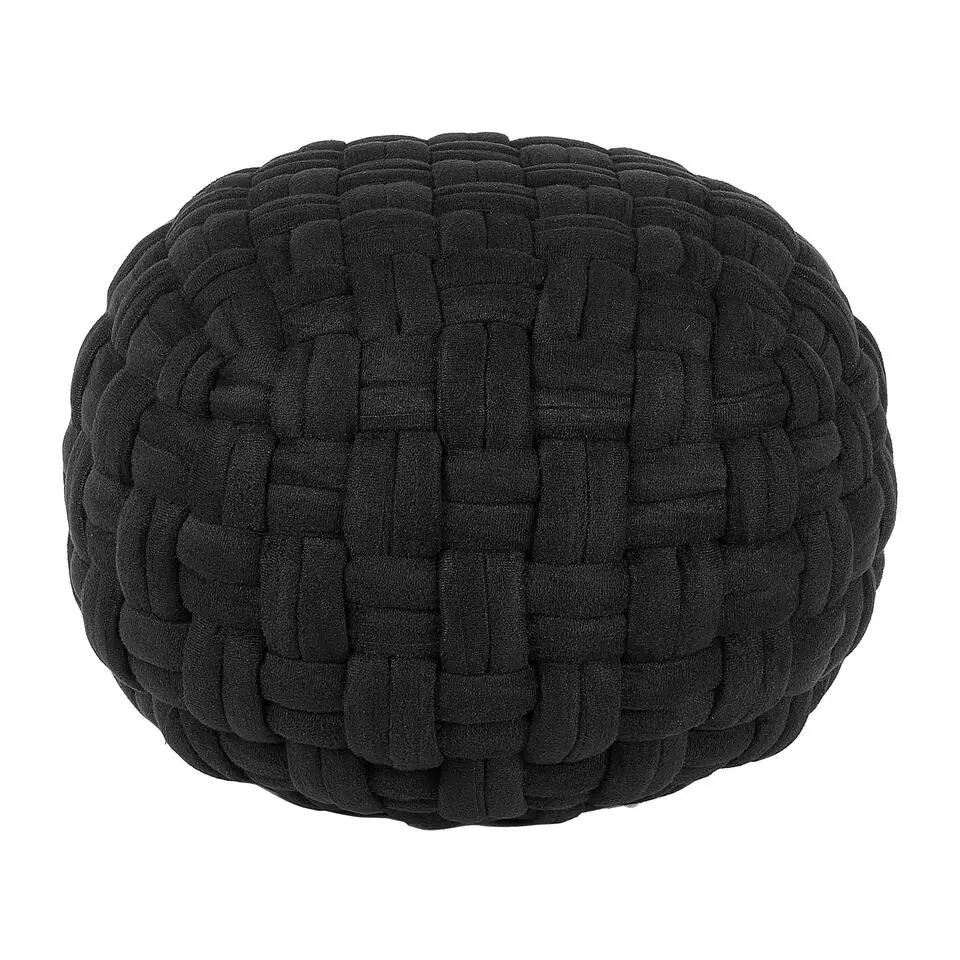 HOPA - Poef - Zwart - 45 cm - Fluweel