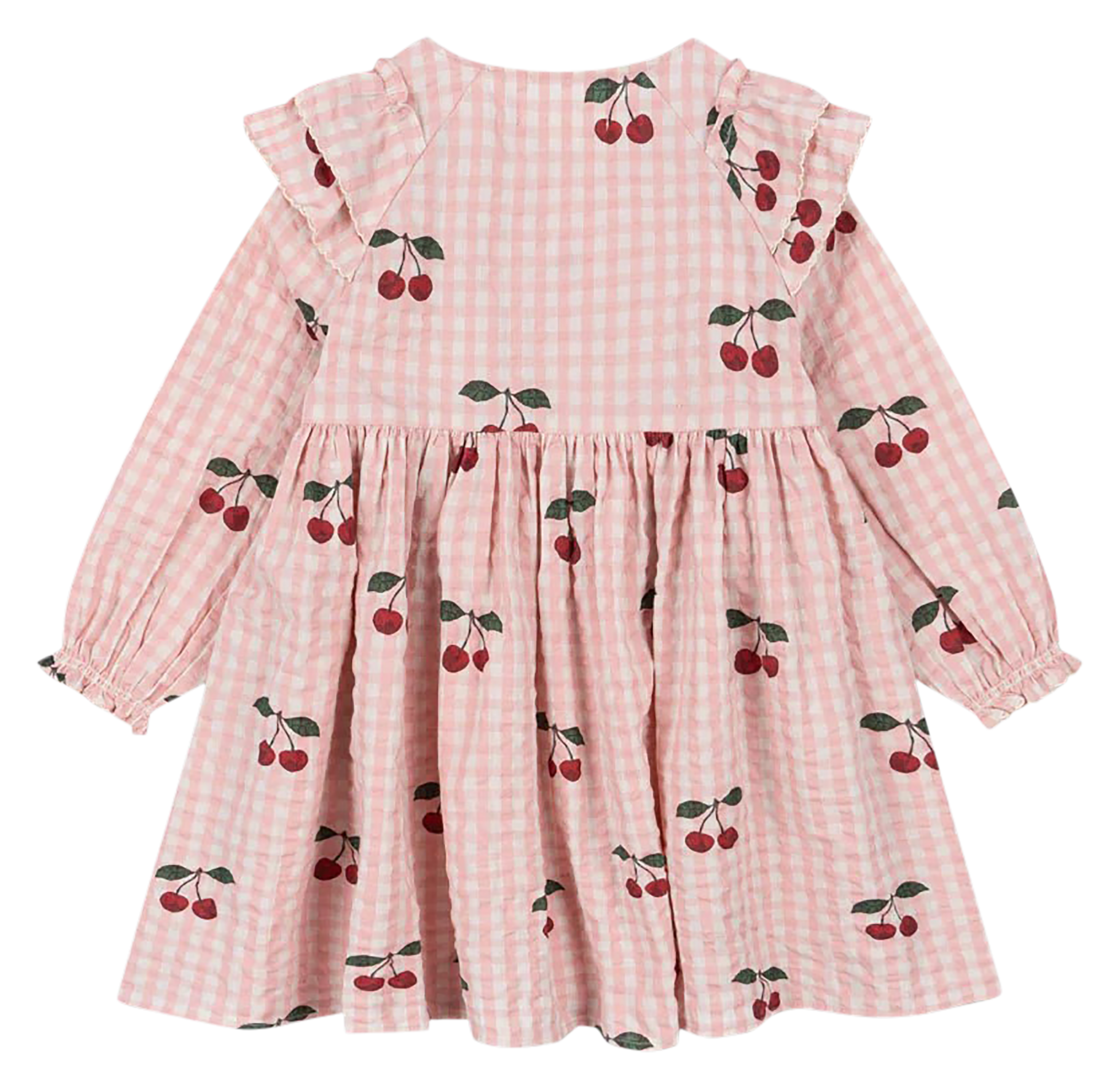 KIM - Robe courte à volants en coton bio| Rose